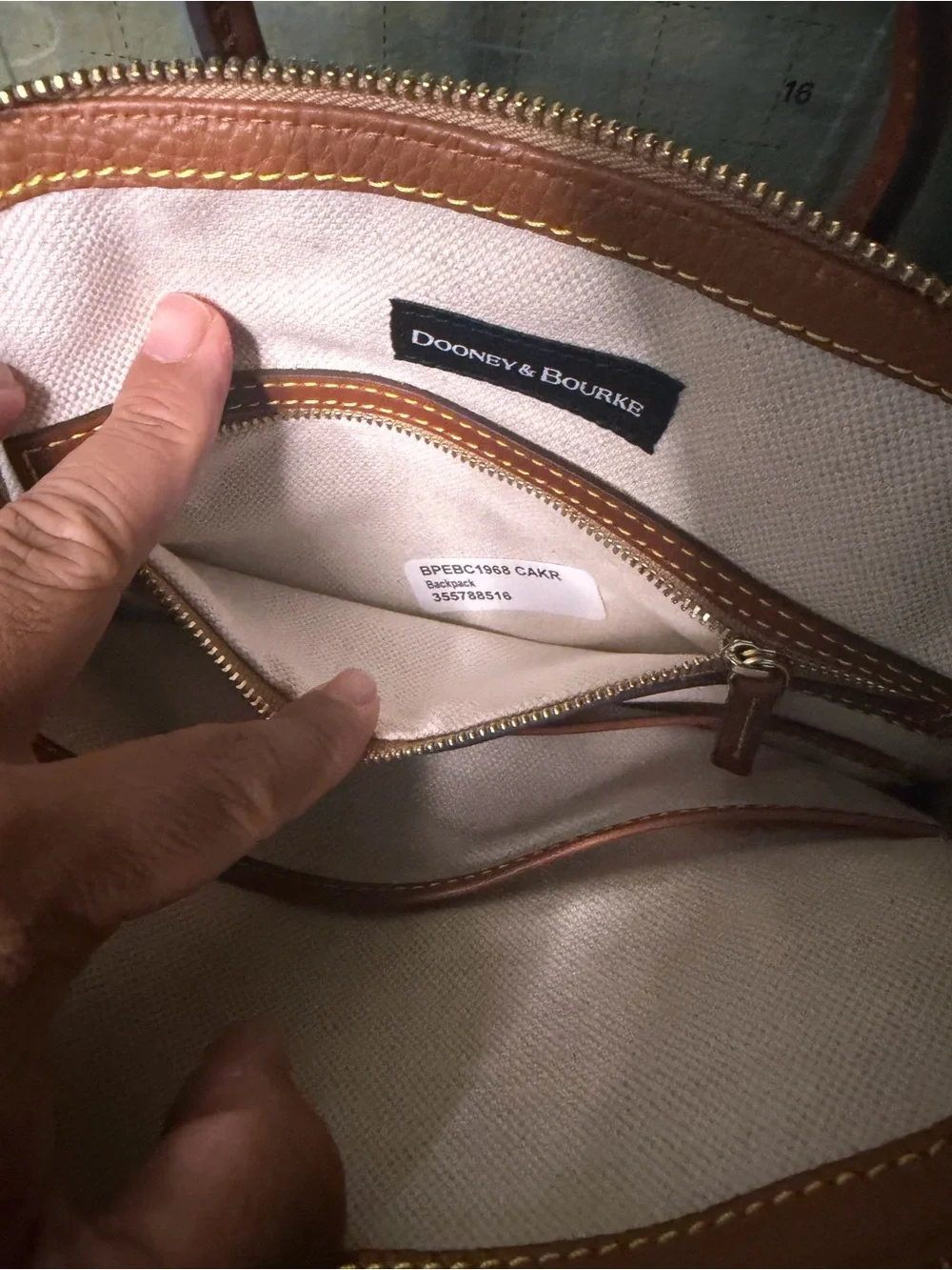 Dooney & Bourke Tan Leather Backpack